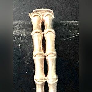 Bamboo style sterling link bracelet